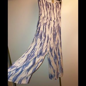 Strapless capri pant romper